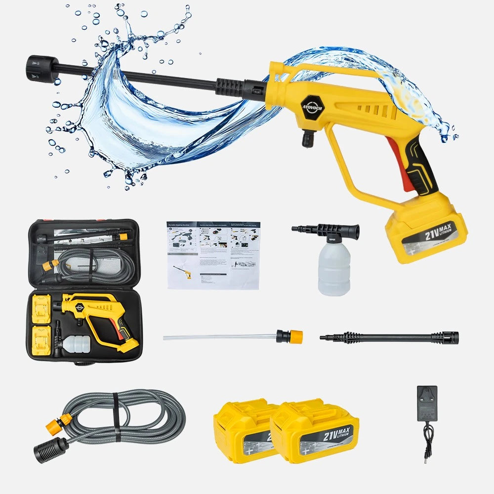 2 Battery Brushless Cordless Car High Pressure Washer Jet Water Wash Cleaner Gun