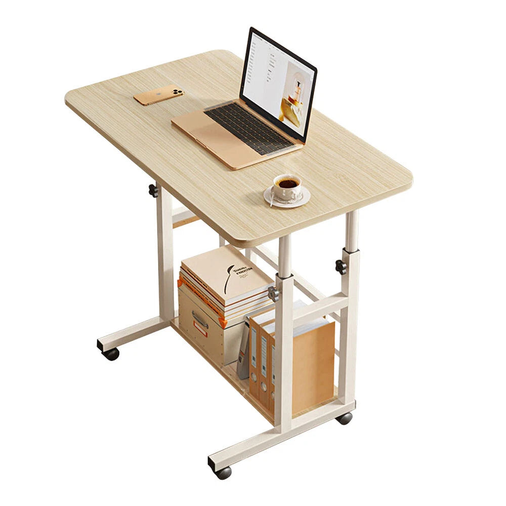 Height Adjustable Small PC Computer Desk Mobile Overbed Table Laptop Stand Shelf