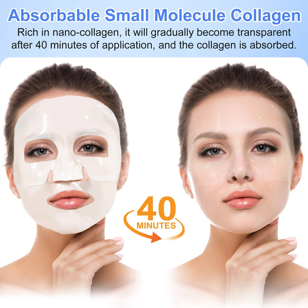 6pcs Overnight Korean Bio-Collagen Real Deep Face Mask _ Brightening  Hydrating