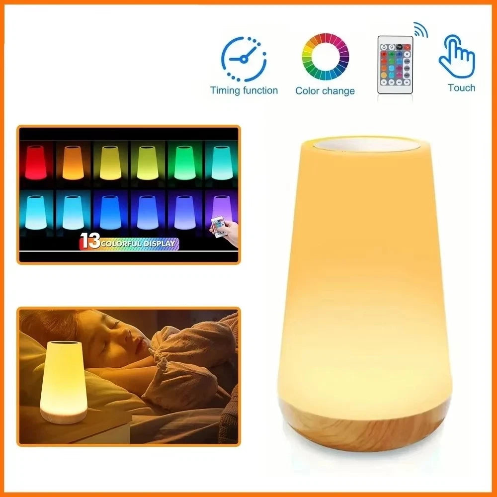 1/5X Rechargeable Night Light Touch Sensor LED Bedside Desk Table Lamp Dimmable