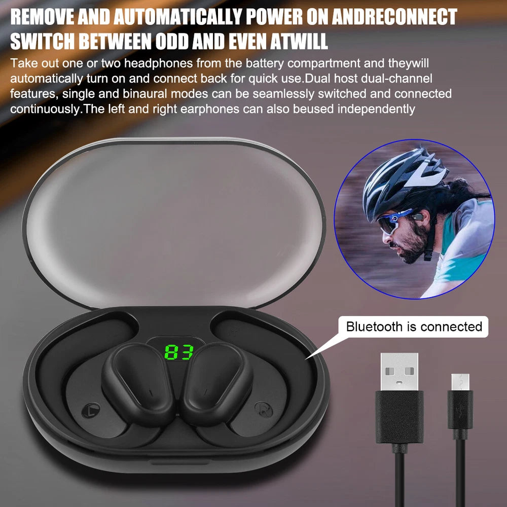 TWS Wireless Bluetooth Headphones Earphones Earbuds Ear-hook For iPhone Samsung