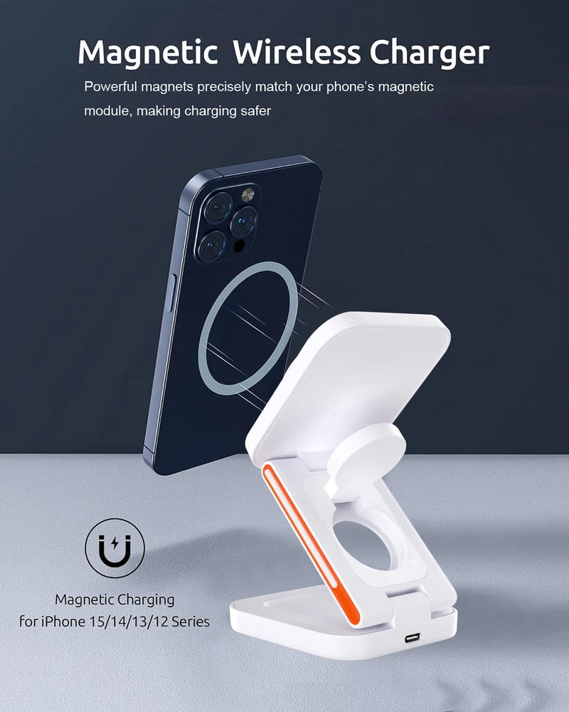 Wireless Charger Dock 3in1 Fast Charging Station For Apple Watch iPhone 16 15 14