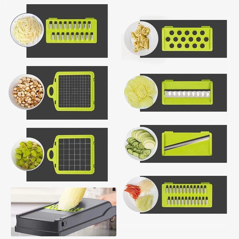 16 in 1 Vegetable Chopper Salad Fruit Mandolin Slicer Food Dicer Cutter Peeler