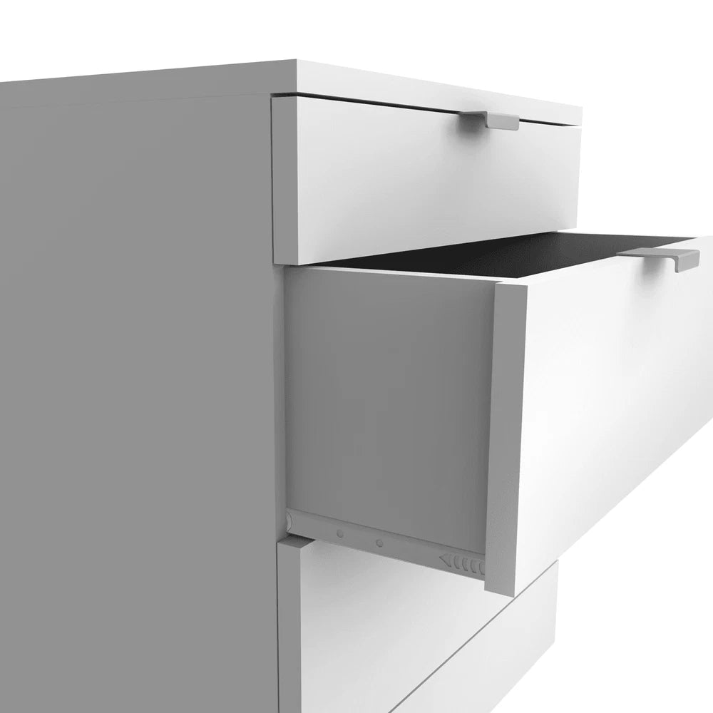 Modern 3 Drawers Bedside Table with Shelf Nightstand Bedroom Furniture Storage