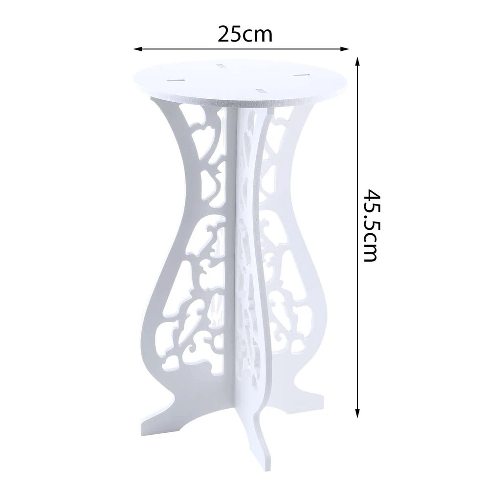 Small Wooden Round Side Table Beside Tea Coffee Lamp Plant Rack Stand Home Decor