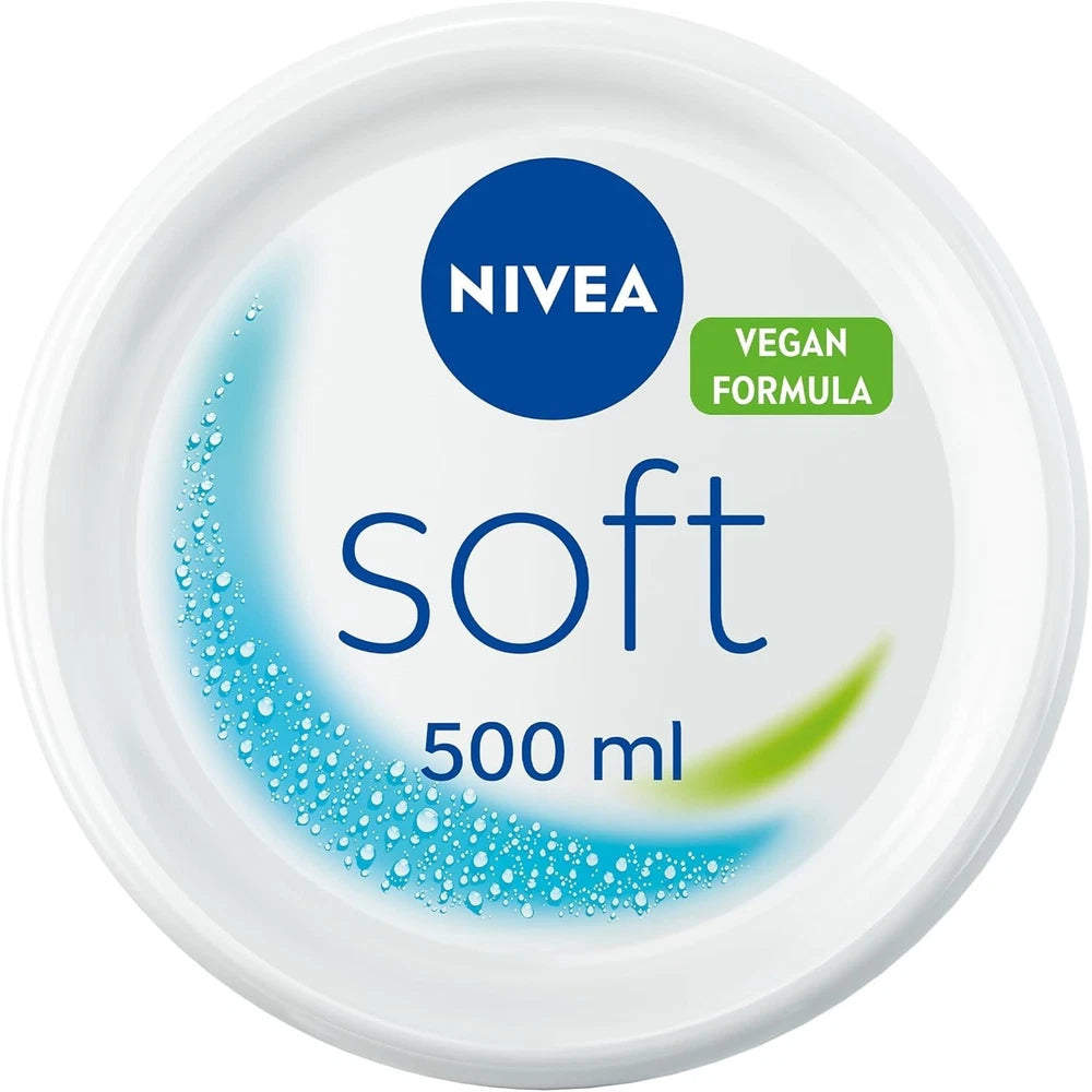 NIVEA Soft Moisturising Cream 500ml All Day Cream For Face Body Hands Vitamin E
