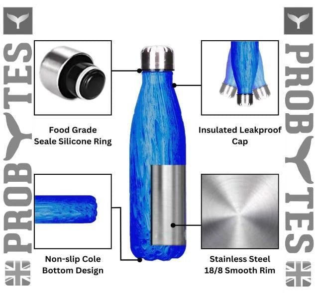 Stainless Steel Water Bottle Double Walled Vacuum Insulated Thermal Flask Sports