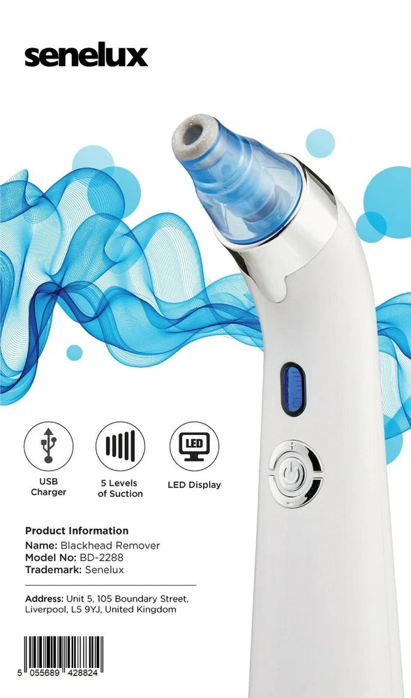 Senelux Blackhead Remover Vacuum Pore Cleaner Acne Comedone Extractor Face Pore