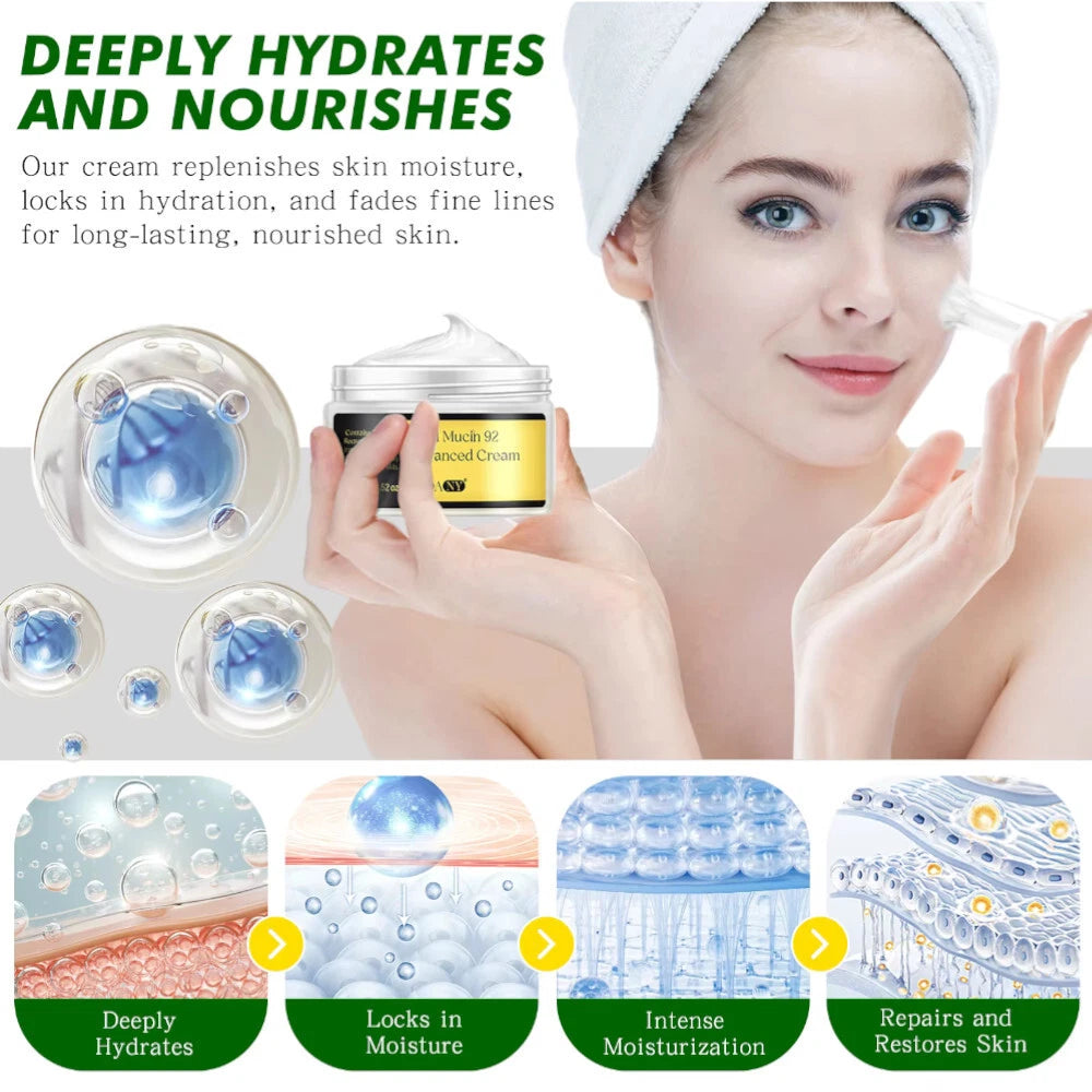 Snail Cream, Snail Mucin 92 Advance Cream, All-in-One Cream - 100ml