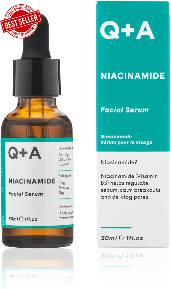 Vitamin C Brightening Face Serum Q+A Anti Ageing Hydrating Hyaluronic Acid 30ml