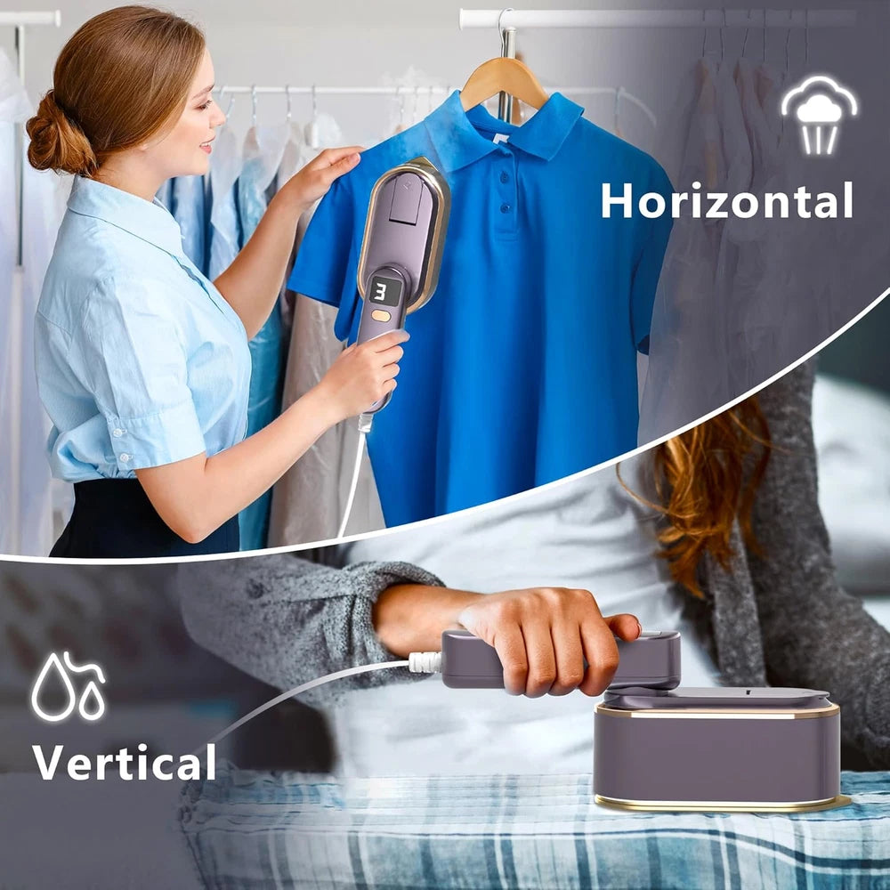 Travel Clothes Steamer Portable Iron - LCD Screen 2 in 1 Powerful Steam Clothing
