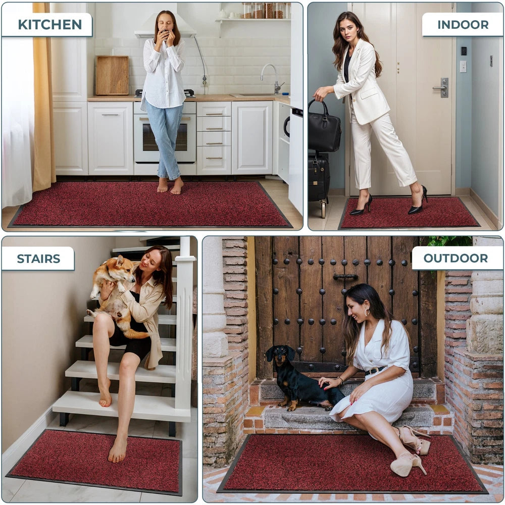 Barrier Mat Entrance Door Mat Heavy Duty Non Slip Dirt Trapper Rubber Back Rugs