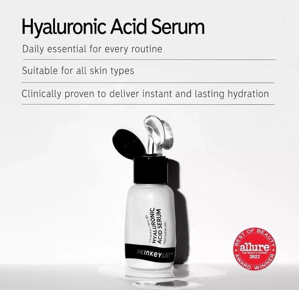 The INKEY List 2% Hyaluronic Acid Face Serum 30ml Hydrating Skincare Combats