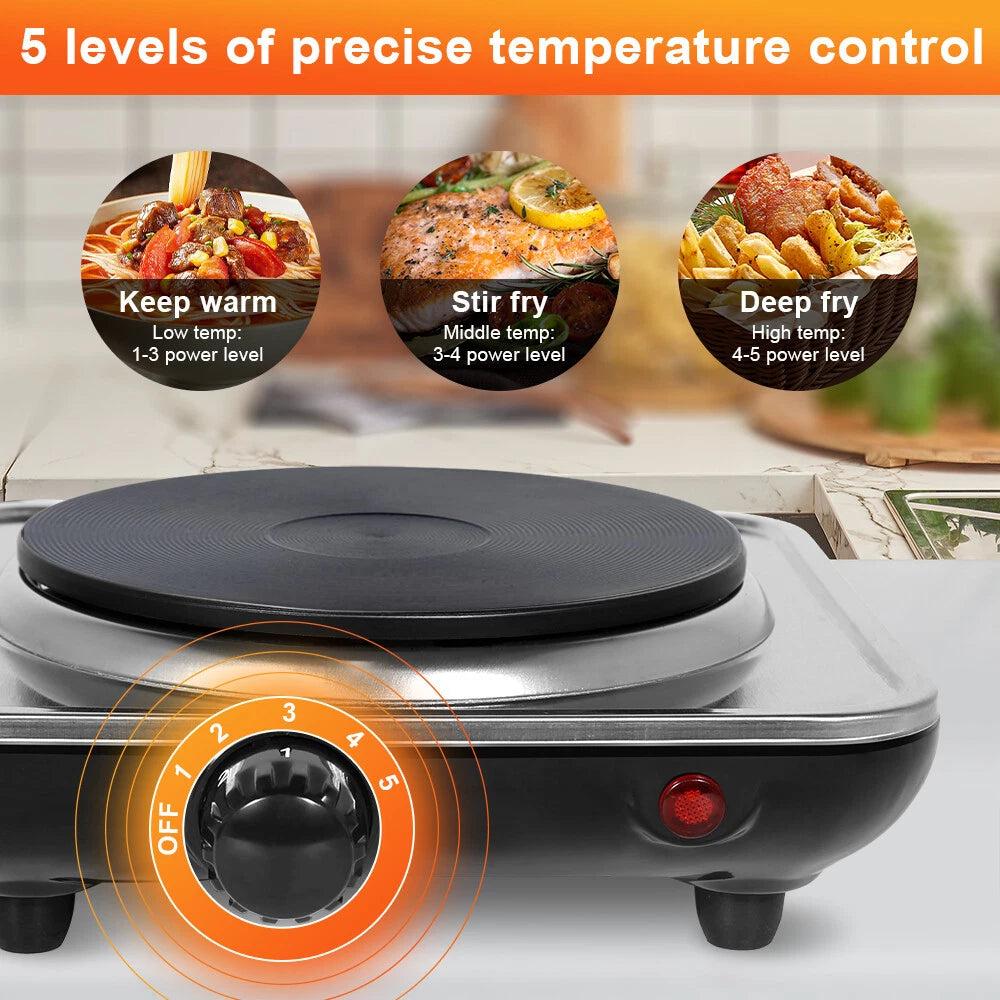 New Electric Hot Plate Portable Single Double Table Top Cooker Kitchen Hob Stove