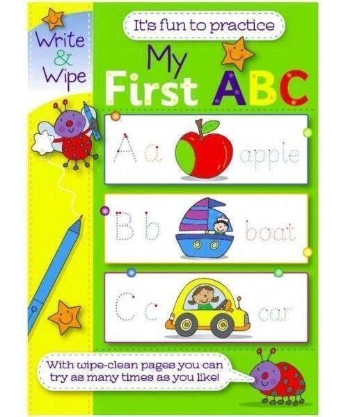 2 x EASY LEARNING CHILDRENS MY FIRST NUMBERS ABC WRITE AND WIPE PRACTICE BOOKS