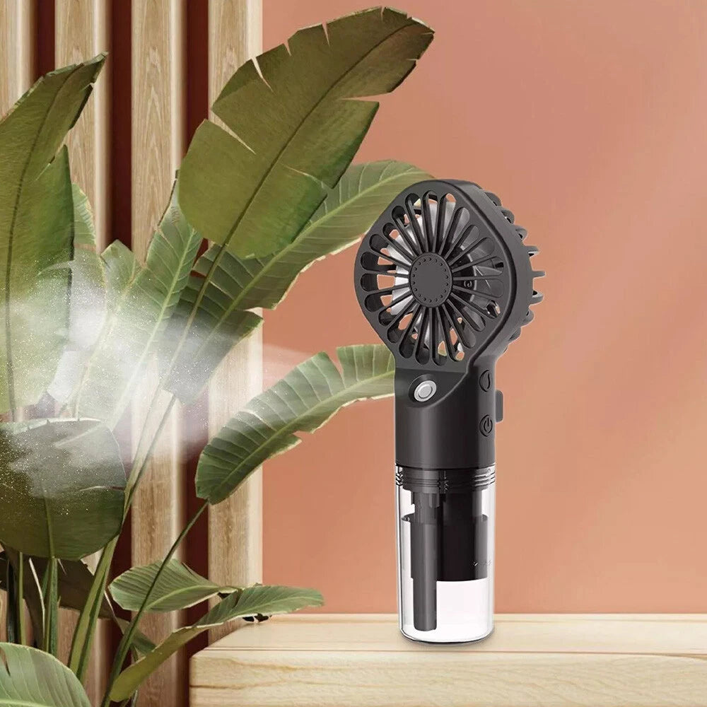 Portable Humidifier Fan Mini Handheld Cooling Mist Cooler Water Spray Travel NEW