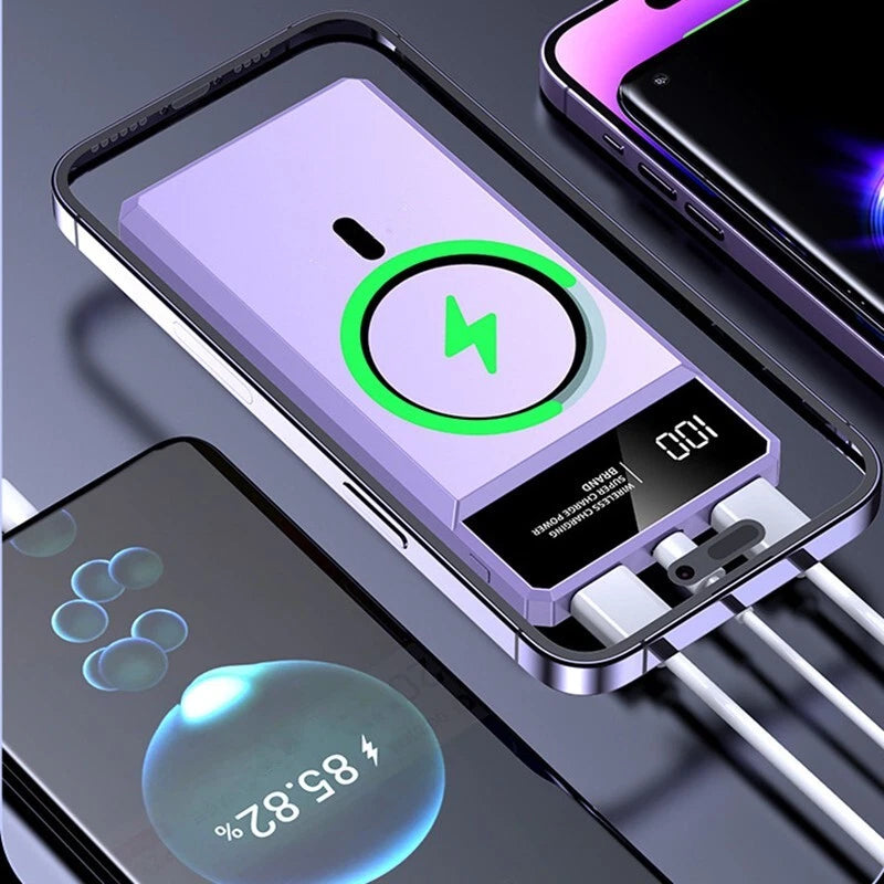 500000mAh Power Bank Magnetic Battery Pack Wireless Charger for iPhone 16/15/14