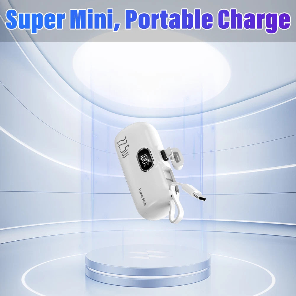 8000mAh Mini Power Bank Portable Fast Charger External Battery For iPhone Type-C