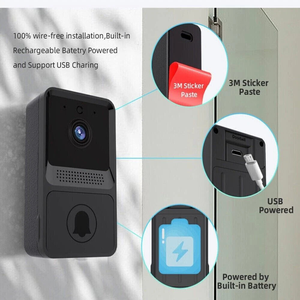 Smart Wireless WiFi Ring Doorbell Security Intercom Video Camera Door Bell