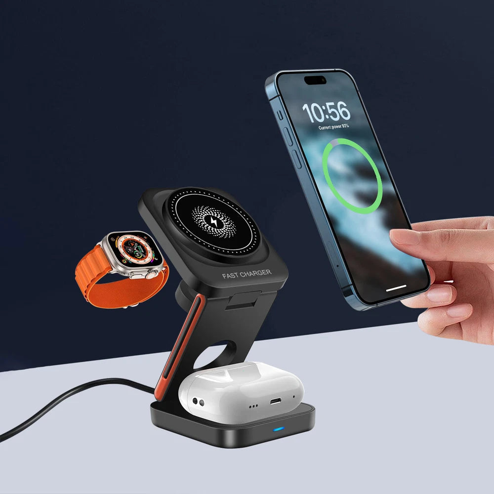 Wireless Charger Dock 3in1 Fast Charging Station For Apple Watch iPhone 16 15 14