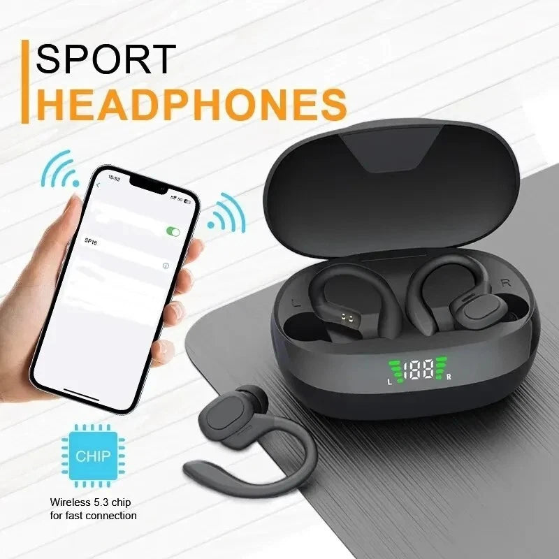 TWS Sports Wireless Bluetooth Earphones Headphones Ear Hook Running Bass Earbuds