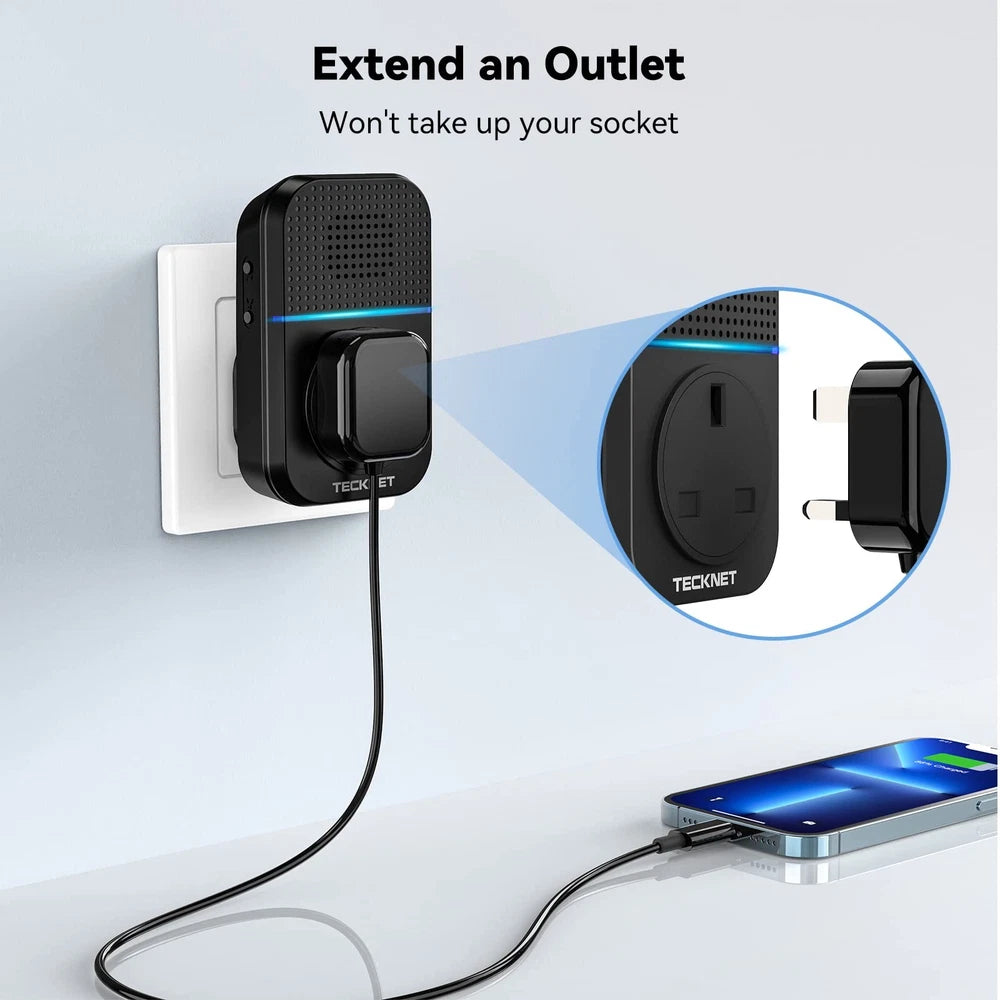 Self-Powered Doorbell, Waterproof Twin Wireless Doorbell No Battery