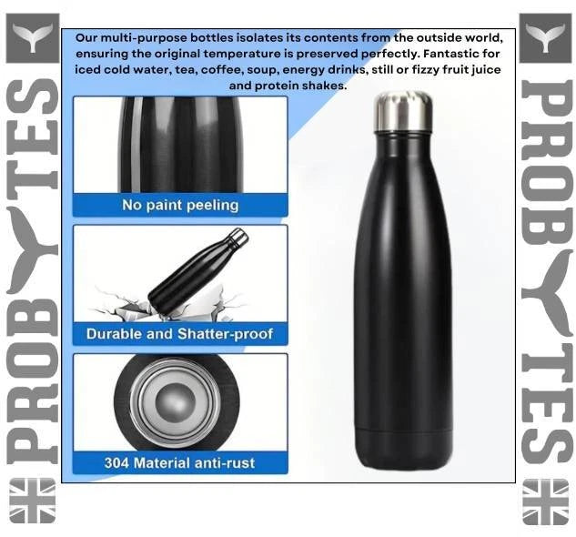 Stainless Steel Water Bottle Double Wall Vacuum Insulated Thermal Flask Sports