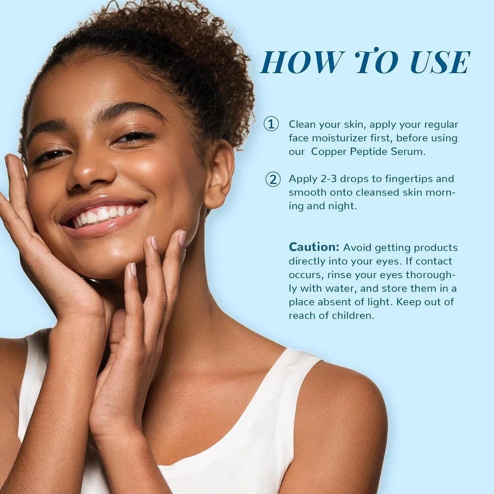 Copper Peptides Serum for Face - Ghk-Cu anti Aging Face Serum with Hyalu