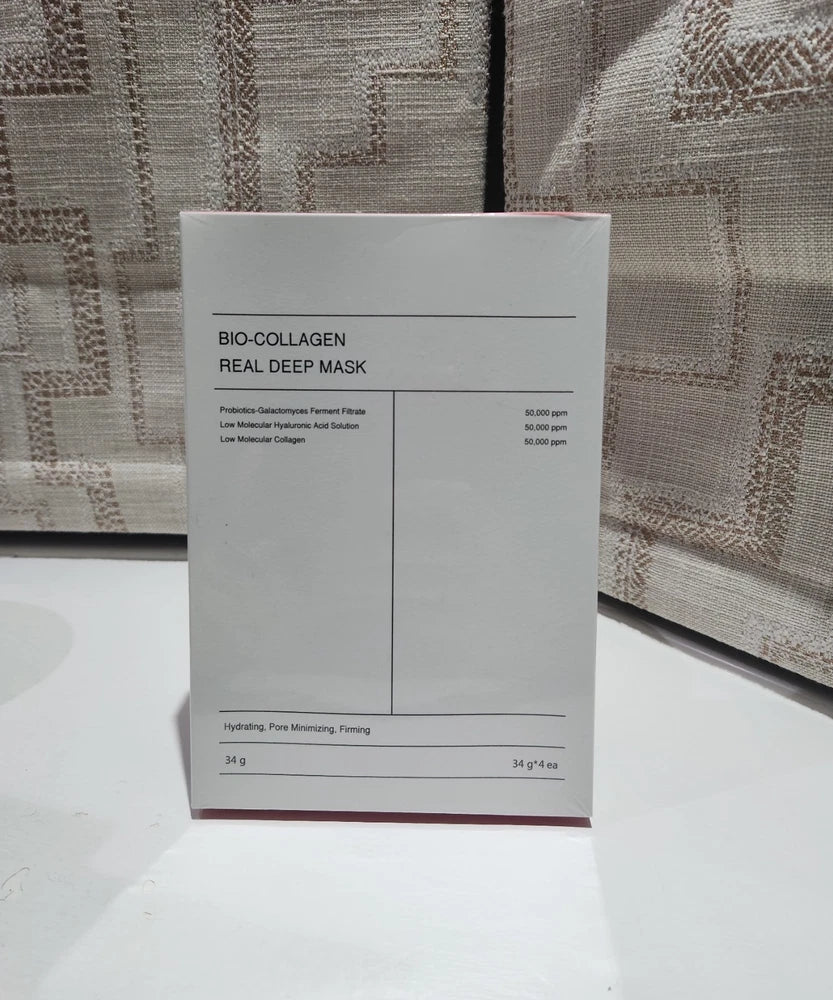 Bio-Collagen Real Deep Mask Sheet Hydrating | Firming | Pore Minimizing - 4 Pack
