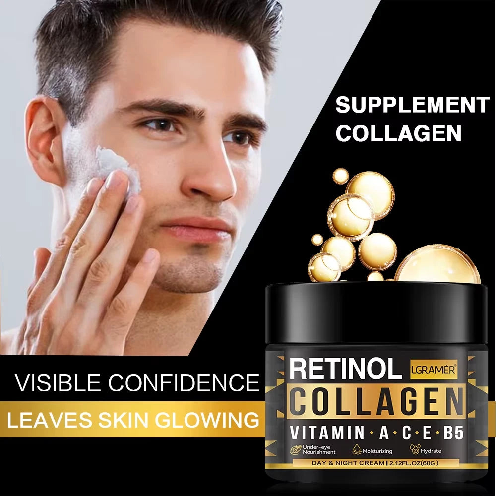 Retinol Collagen Face Cream 60G for Men Skin Care Moisturizing Hydrating Wrinkle