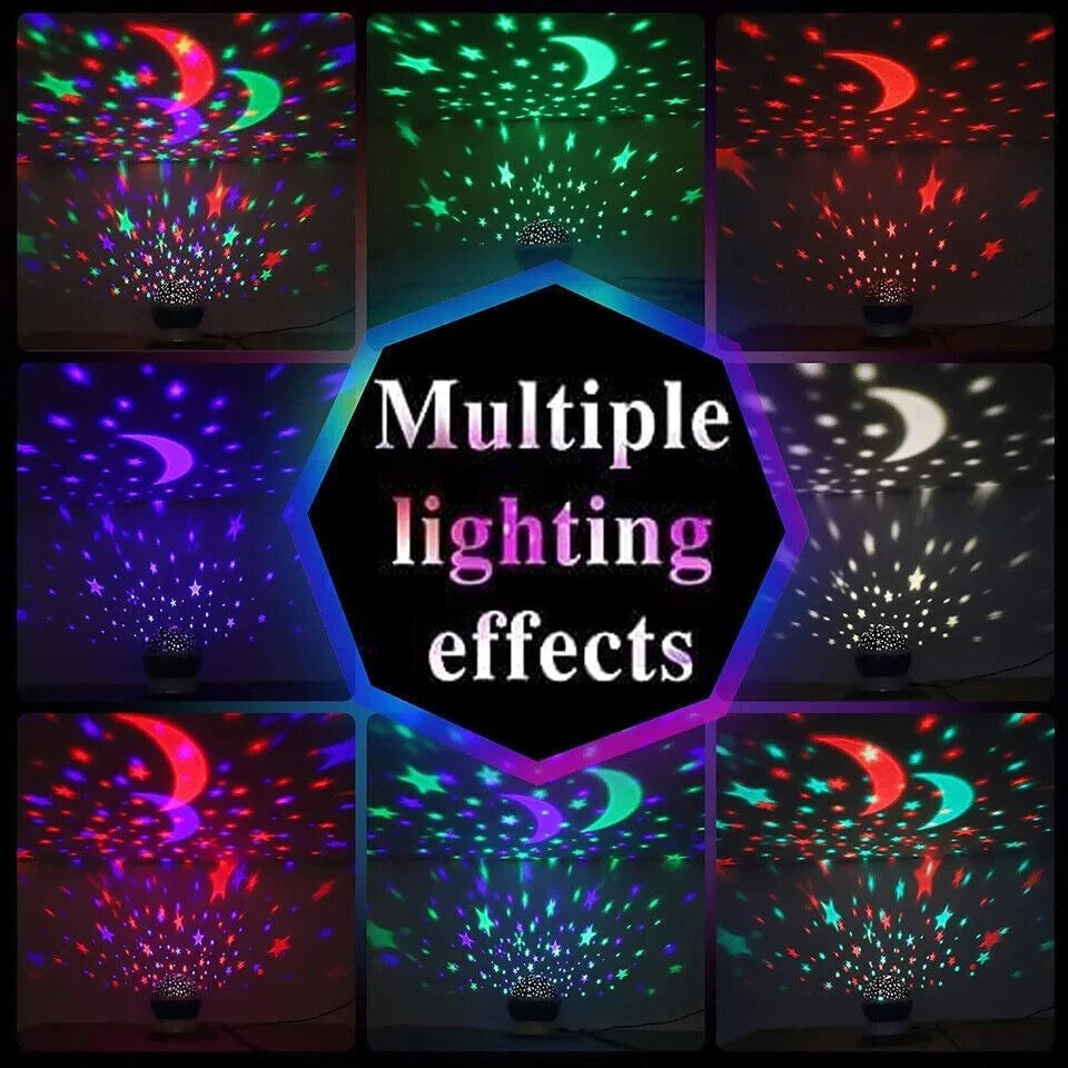 Starry Night Light Projector Star Sky Moon Lamp Kids Bedroom lights Rotating LED