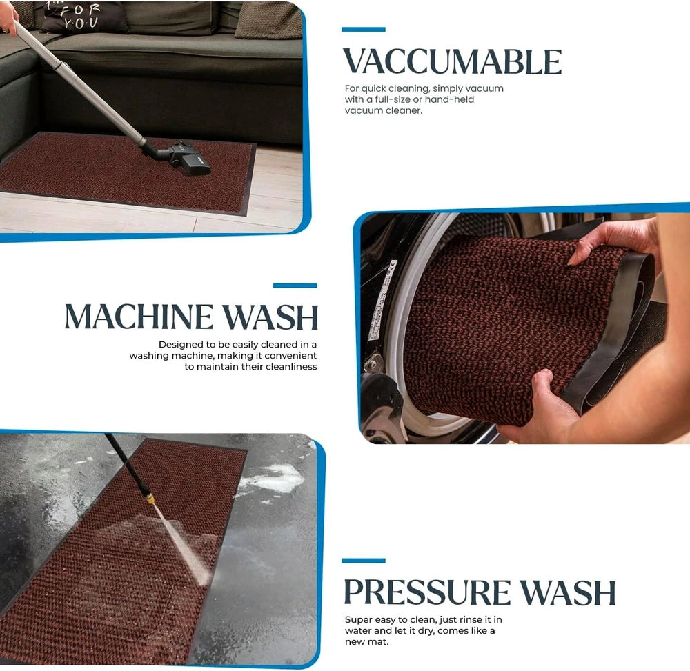 Door Mat Heavy Duty Barrier Rubber Entrance Non-Slip Floor Rugs Kitchen Runner