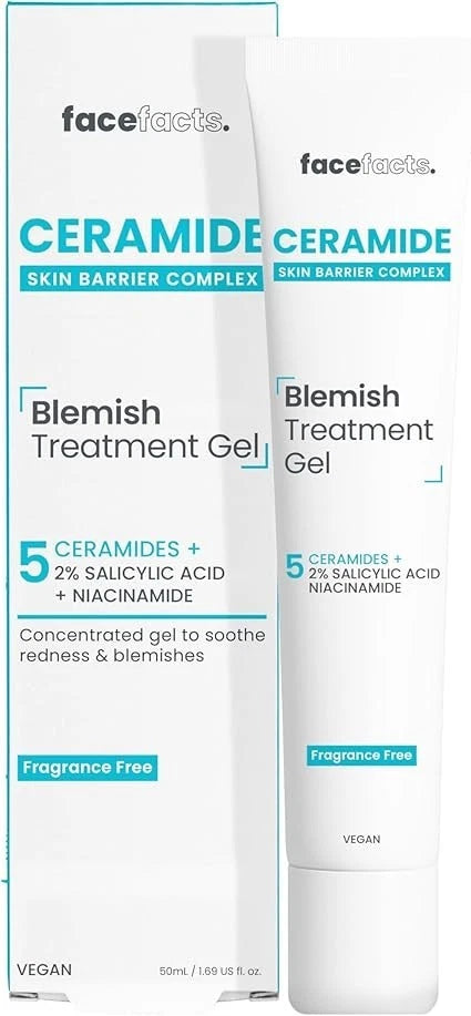 Face Facts Ceramide Blemish Treatment Gel Fragrance free Vegan 50ml