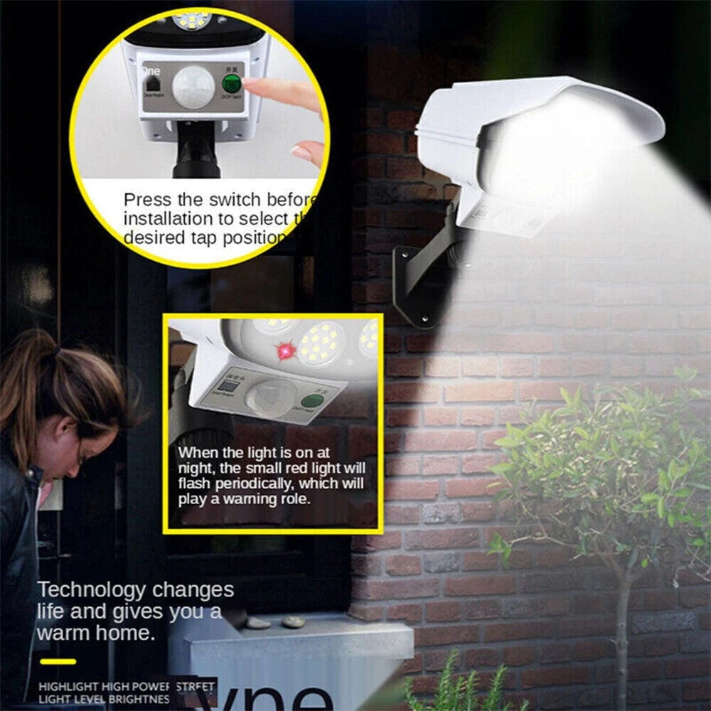 2X 77LED Solar PIR Motion Sensor Wall Light Outdoor Street Garden Security Lamp