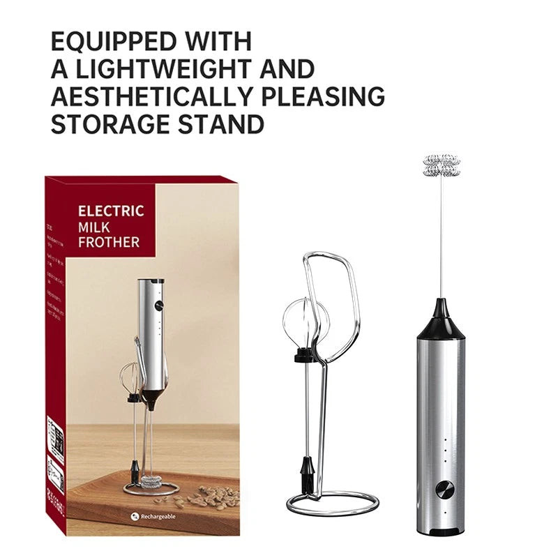 Electric Milk Frother 2 in 1 Egg Whisk Mixer Beater Latte Coffee Kitchen 3 Speed