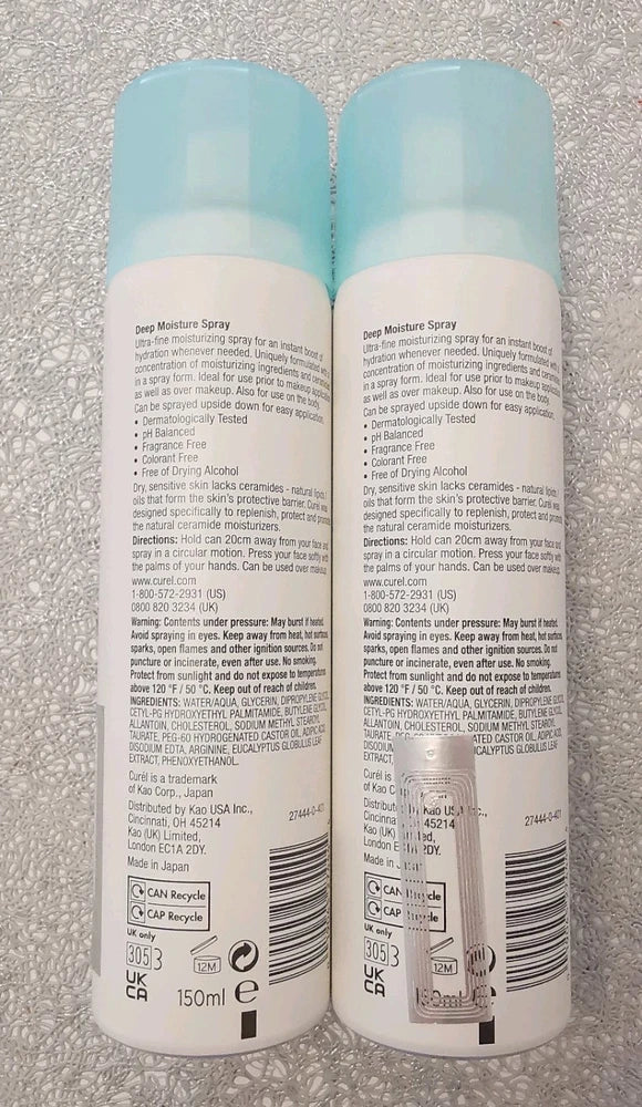 🌟🌟 2x150ml Curel Japanese Skincare Deep Moisture Face Spray 🌟🌟