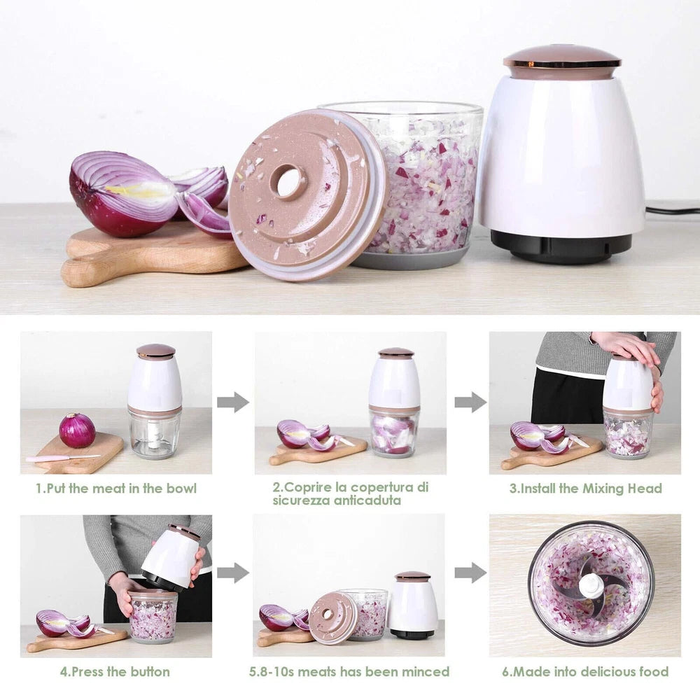 Electric Food Processor Blender Mini Chopper Meat Grinder 700ML Mixer Kitchen