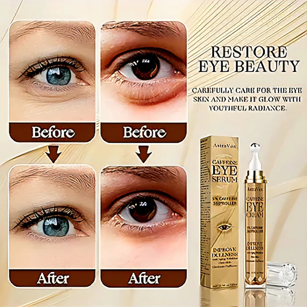 Caffeine Eye Cream, 20ml for Dark Circles and Puffy Eyes 360°Massage Ball Men Wo