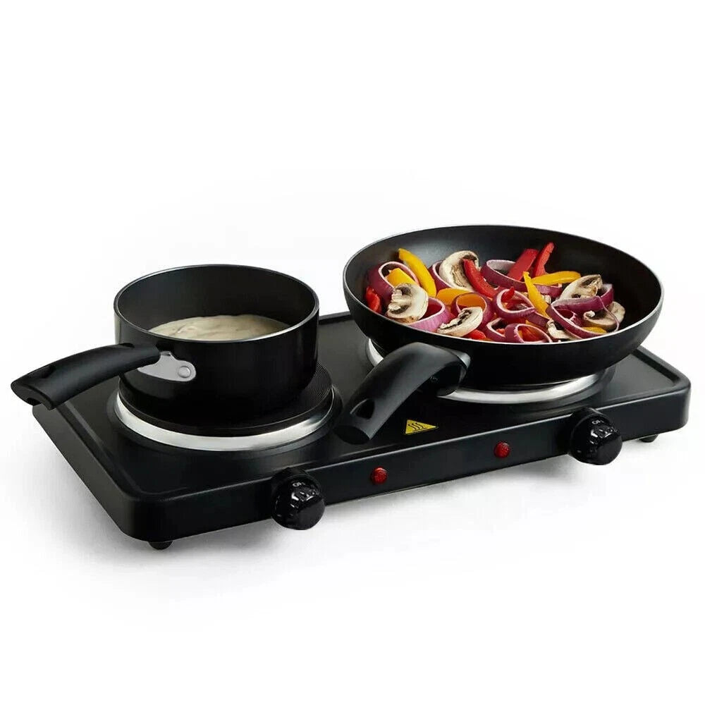Double Electric Hot Plate Portable Table Top Cooker Hob RV Picnic Camping Stove