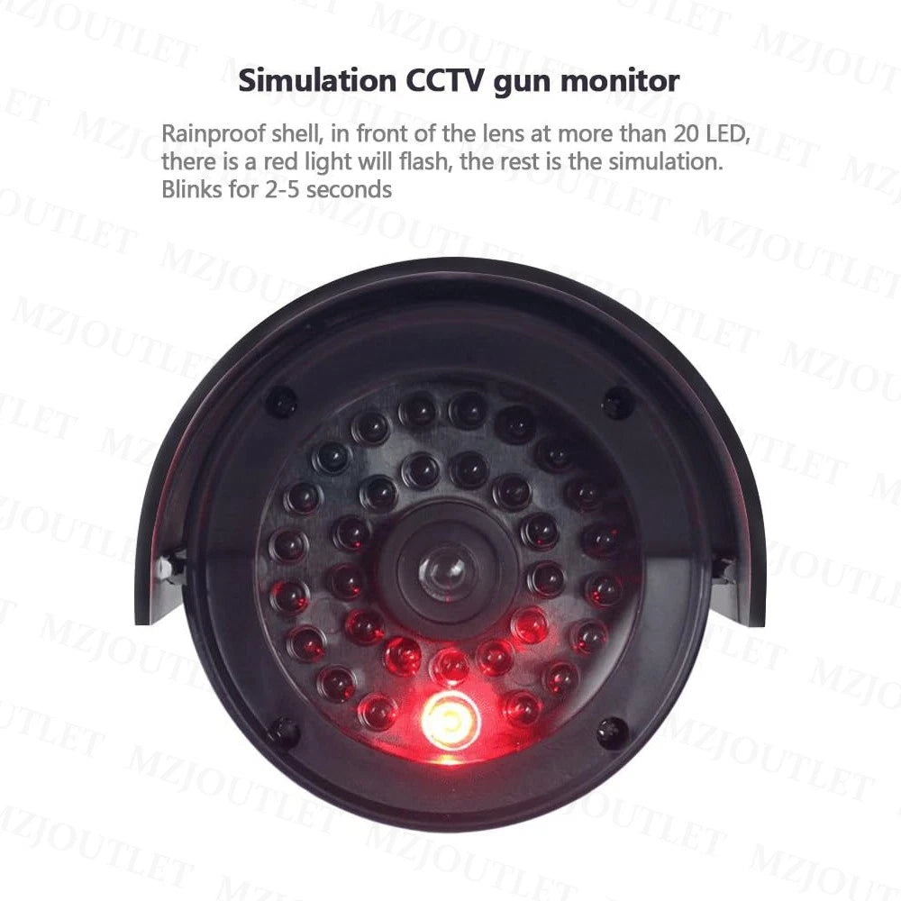 1/2 Dummy Security Camera Solar Powered CCTV Surveillance Bullet Cam Fake IR LED