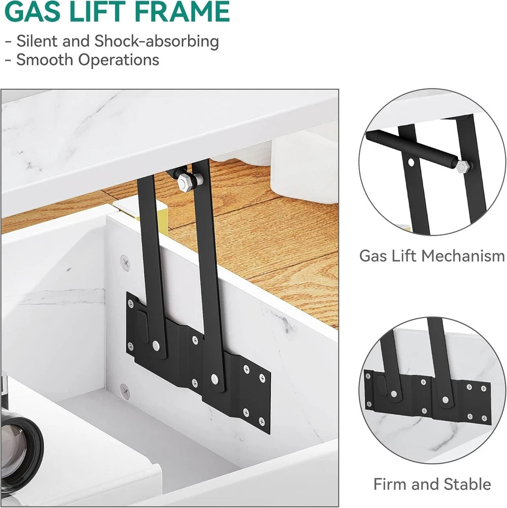 Coffee Table With Storage Lift Top Up Drawer Shelf Wooden Living Room Furniture