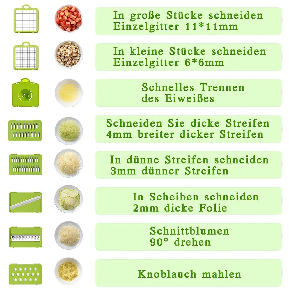 16 in 1 Vegetable Chopper Salad Fruit Mandolin Slicer Food Dicer Cutter Peeler