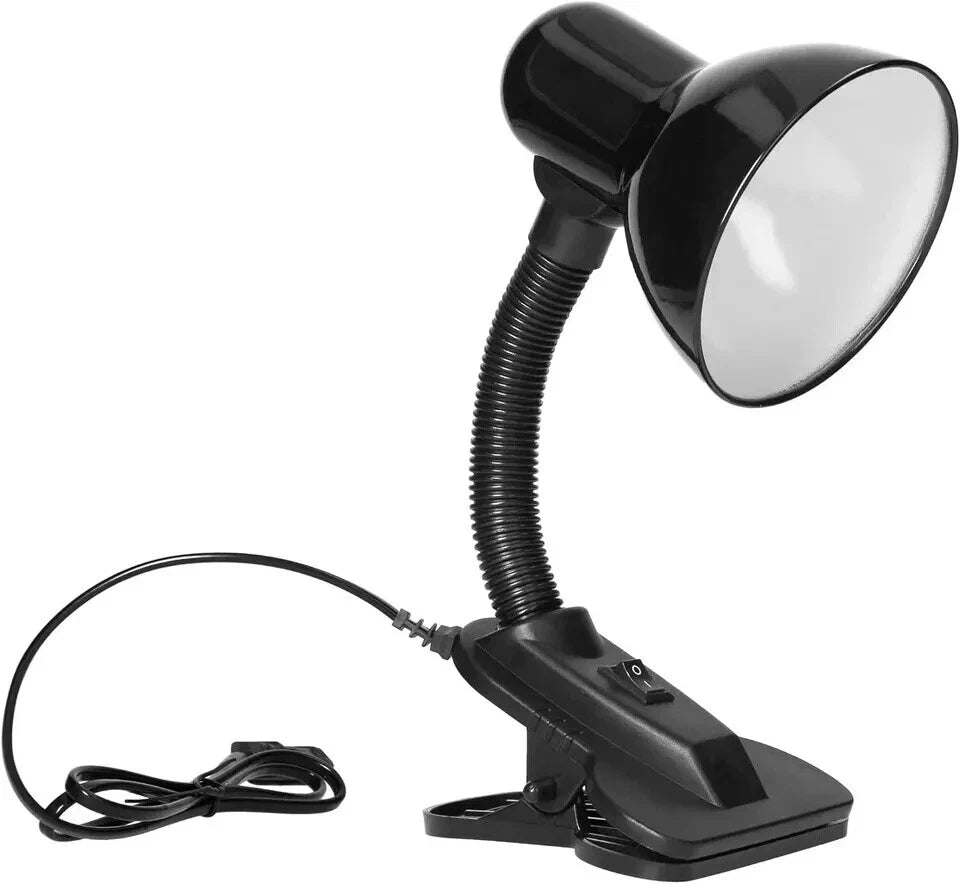 Adjustable Desk Clamp Lamp Bed Study Reading Light Clip On Table Lamp Black