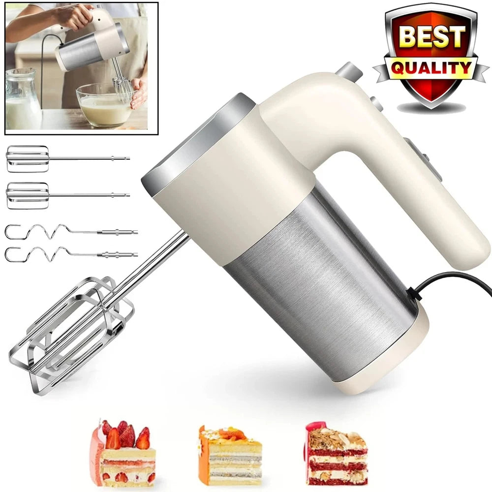 800W Electric Hand Mixer Food Whisk 5 Speeds Turbo Egg Beater Cake Baking