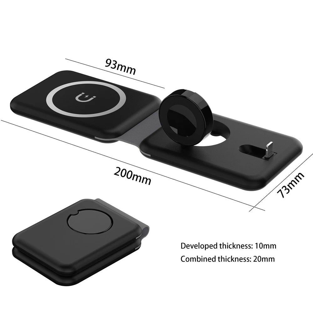 3in1 Wireless Charger Dock Charging Station For Apple Watch iPhone 16 15 14 13 X