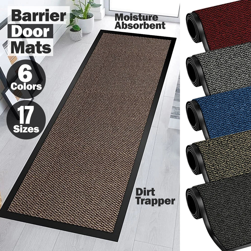 Barrier Mat Entrance Door Mat Heavy Duty Non Slip Dirt Trapper Rubber Back Rugs