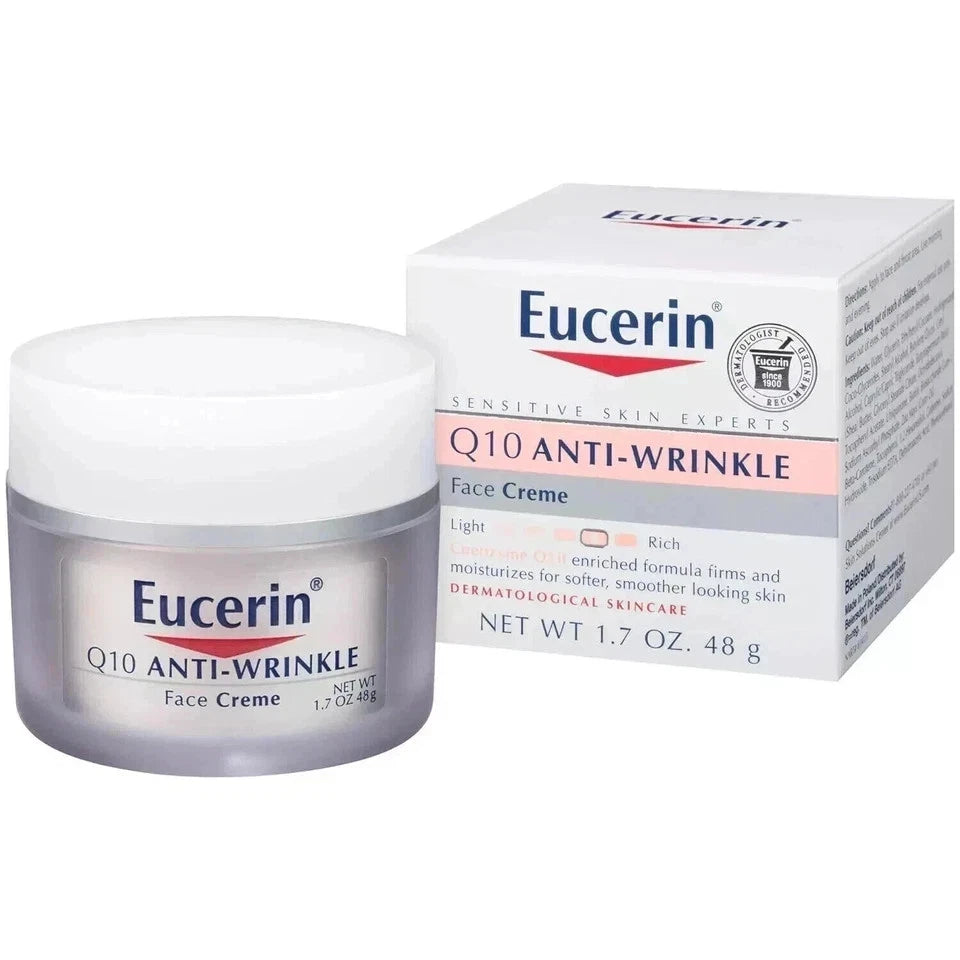 Eucerin Q10 Anti-Wrinkle Face Cream Unscented Sensitive Skin 1.7oz