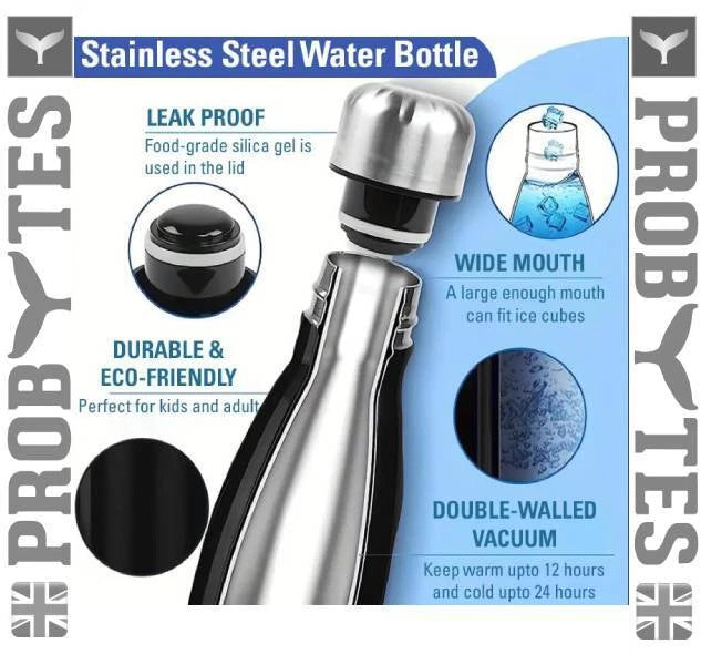 Stainless Steel Water Bottle Double Wall Vacuum Insulated Thermal Flask Sports