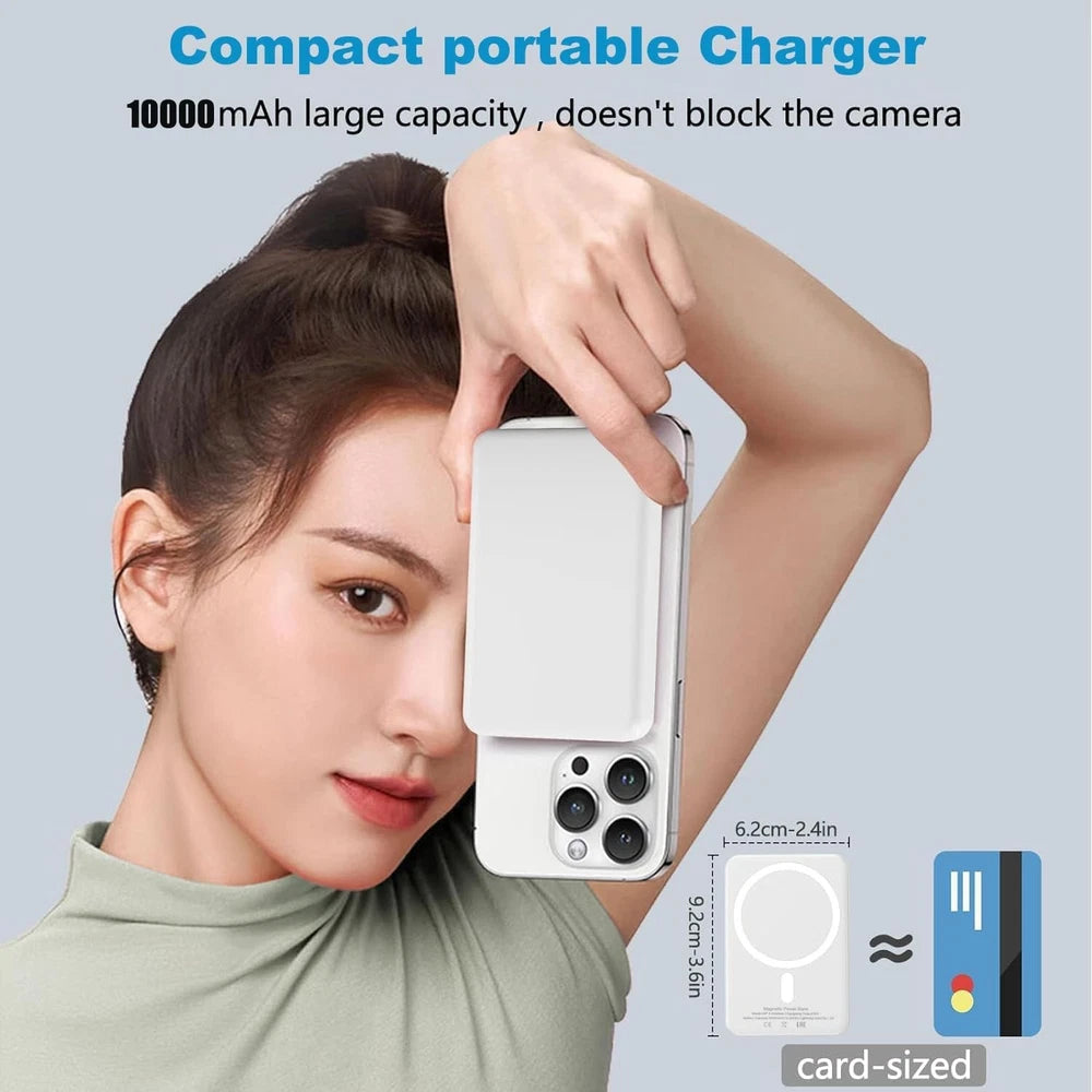 900000mAh Power Bank Magnetic Battery USB Pack Wireless Fast Charger for iPhone