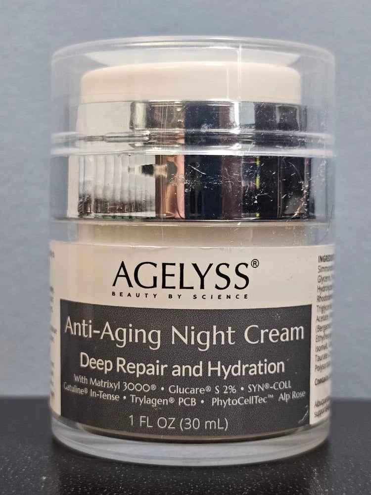 Agelyss Anti-Aging Night Cream Deep Repair and Hydration 1 oz - New / Sealed!